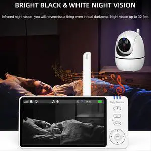 5 Inch Video Baby Monitor Indoor Two-Way Audio Mother Kids Surveillance 2.4G Mini PTZ Home Security Cam 5 Inch Video Baby Monitor Indoor Two-Way Audio Mother Kids Surveillance 2.4G Mini PTZ Home Security Cam
