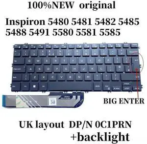 100%UK layout For Inspiron 5480 5481 5482 5485 5488 5491 5580 5581 5585 Laptop Keyboard with backlight C1PRN 100%UK layout For Inspiron 5480 5481 5482 5485 5488 5491 5580 5581 5585 Laptop Keyboard with backlight C1PRN