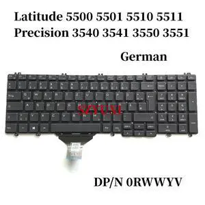 100%Germany GR For Latitude 5500 5501 5510 5511 Precision 3540 3541 3550 3551 Laptop Keyboard RWWYV NSK-EXBUC 100%Germany GR For Latitude 5500 5501 5510 5511 Precision 3540 3541 3550 3551 Laptop Keyboard RWWYV NSK-EXBUC