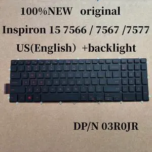 100%US ENGLISH For Inspiron 7577 7567 7566 G3 3590 3500 3579 G5 5500 5590 7590 laptop keyboard Backlit 3R0JR 03R0JR 100%US ENGLISH For Inspiron 7577 7567 7566 G3 3590 3500 3579 G5 5500 5590 7590 laptop keyboard Backlit 3R0JR 03R0JR