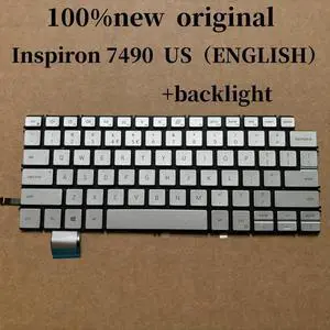 100%US English For Inspiron 7490 laptop keyboard with backlight silver 2PYG9 02PYG9 100%US English For Inspiron 7490 laptop keyboard with backlight silver 2PYG9 02PYG9