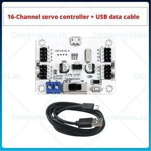 16 Channel Servo Controller Overload Protection PWM Servo Driver Board TTL USB for Robot Robotic Arm DIY Maker Project 16 Channel Servo Controller Overload Protection PWM Servo Driver Board TTL USB for Robot Robotic Arm DIY Maker Project
