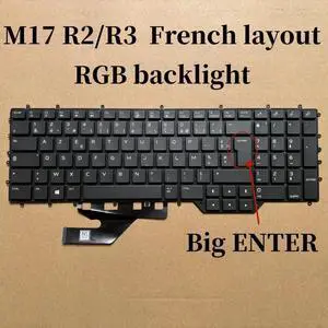 100%FR French For M17 R2 R3 Laptop Keyboard with RGB Backlight KM9VD 0KM9VD 100%FR French For M17 R2 R3 Laptop Keyboard with RGB Backlight KM9VD 0KM9VD