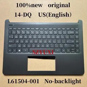 100%US English For14-DQ laptop keyboard Palmrest Assembly TOP cover No-backlight L61504-001 100%US English For14-DQ laptop keyboard Palmrest Assembly TOP cover No-backlight L61504-001