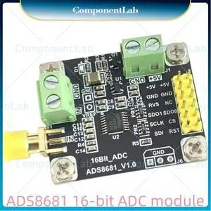 ADS8681 analog to digital converter 16 bit ADC data acquisition module sample rate 1MSPS single and double stage ADS8681 analog to digital converter 16 bit ADC data acquisition module sample rate 1MSPS single and double stage
