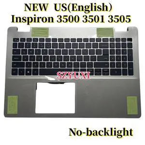 100%US English silver For Inspiron 3500 3501 3505 Keyboard Palmrest Assembly top cover No-backlight 100%US English silver For Inspiron 3500 3501 3505 Keyboard Palmrest Assembly top cover No-backlight