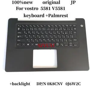 100%Japanese JP For vostro 5581 V5581 Palmrest keyboard Assembly w/backlight J6W2C K8CNV 100%Japanese JP For vostro 5581 V5581 Palmrest keyboard Assembly w/backlight J6W2C K8CNV