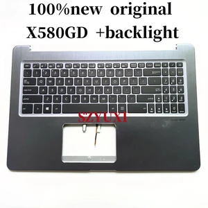 100%US English For X580 X580GD laptop keyboard Palmrest Assembly TOP COVER C case with backlight 90NB0HX4 100%US English For X580 X580GD laptop keyboard Palmrest Assembly TOP COVER C case with backlight 90NB0HX4