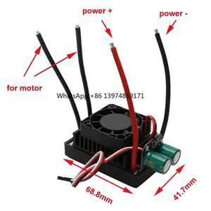 1PCS Upgraded Version DIY RC Robotic Mower Motor 12V 24V 110A Dual-way Brushed ESC 1000W Speed Controller with Cooling Fan 1PCS Upgraded Version DIY RC Robotic Mower Motor 12V 24V 110A Dual-way Brushed ESC 1000W Speed Controller with Cooling Fan
