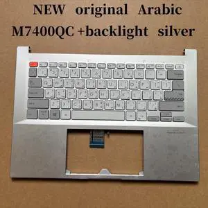 100%Arabic silver For M7400 M7400Q M7400QC laptop keyboard Palmrest Assembly TOP cover C case backlight 90NB0V62 100%Arabic silver For M7400 M7400Q M7400QC laptop keyboard Palmrest Assembly TOP cover C case backlight 90NB0V62