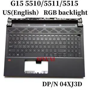 100%US English RGB backlight For G15 5510 5511 5515 Laptop Keyboard Palmrest Assembly TOP Cover 4XJ3D 04XJ3D 100%US English RGB backlight For G15 5510 5511 5515 Laptop Keyboard Palmrest Assembly TOP Cover 4XJ3D 04XJ3D