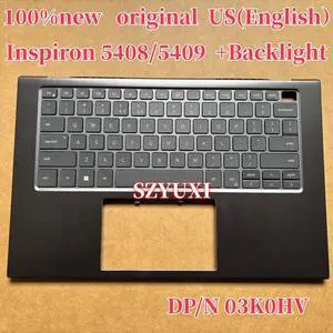 100%US English For Inspiron 5408 5409 Laptop keyboard Palmrest Assembly top cover with backlight 3K0HV 03K0HV 100%US English For Inspiron 5408 5409 Laptop keyboard Palmrest Assembly top cover with backlight 3K0HV 03K0HV