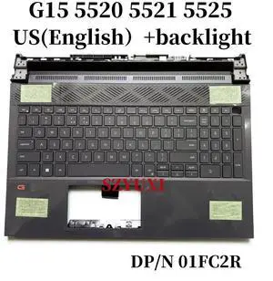 100%US English For G15 5520 5521 5525 laptop keyboard Palmrest Assembly TOP cover backlight 1FC2R 01FC2R 100%US English For G15 5520 5521 5525 laptop keyboard Palmrest Assembly TOP cover backlight 1FC2R 01FC2R