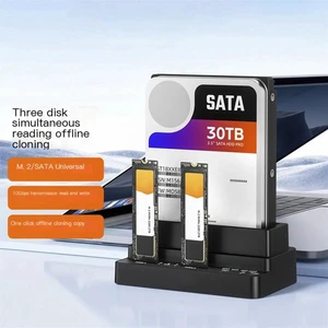 M.2 NVMe/2.5/3.5" SATA SSD Docking Station USB 3.2 Multi-Bay Drive Reader with One-Touch Offline Cloning M.2 NVMe/2.5/3.5" SATA SSD Docking Station USB 3.2 Multi-Bay Drive Reader with One-Touch Offline Cloning