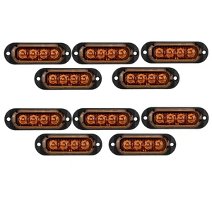 10Pcs 12V-24V 4LED Car Side Marker Lights Turn Signal Lights Side Indicator Lights Taillight For Trailers Trucks Parts Yello 10Pcs 12V-24V 4LED Car Side Marker Lights Turn Signal Lights Side Indicator Lights Taillight For Trailers Trucks Parts Yello