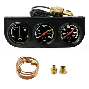 Water Temp Gauge C/F Oil Pressure Gauge PSI Voltmeter 12V 3 In 1 Triple Gauge Kit With Sensor Car Mechanical Gauge Set Water Temp Gauge C/F Oil Pressure Gauge PSI Voltmeter 12V 3 In 1 Triple Gauge Kit With Sensor Car Mechanical Gauge Set