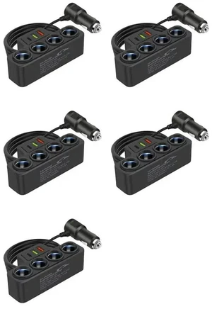 5X 4-Socket Cigarette Lighter Splitter 12V-24V Phone Power Adapter 120W QC3.0+PD3.1A Car Cigarette Lighter Socket Plug 5X 4-Socket Cigarette Lighter Splitter 12V-24V Phone Power Adapter 120W QC3.0+PD3.1A Car Cigarette Lighter Socket Plug