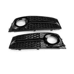 Black Car Front Fog Light Mesh Grille Cover For A4 B8 2009-2011 Fog Lamp Honeycomb Grille Cover Replacement Black Car Front Fog Light Mesh Grille Cover For A4 B8 2009-2011 Fog Lamp Honeycomb Grille Cover Replacement