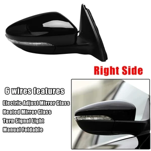 Rear View Mirror Assembly Power Glass Heated Turn Signal 6 Wires For JETTA 2011 - 2018 Black Rear View Mirror Assembly Power Glass Heated Turn Signal 6 Wires For JETTA 2011 - 2018 Black