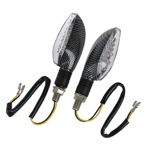 2Pcs 12V Carbon Motorcycle Motorbike LED Turn Signal Indicator Light Yellow Bulb 2Pcs 12V Carbon Motorcycle Motorbike LED Turn Signal Indicator Light Yellow Bulb
