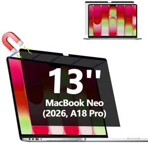 Magnetic Privacy Screen Protector for MacBook Neo 13 Inch (2026, A18 Pro) Magnetic Privacy Screen Protector for MacBook Neo 13 Inch (2026, A18 Pro)