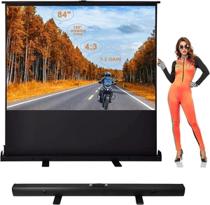 Nisorpa 84 Inch Manual Pull up Projector Screen, 4:3 4K HD Nisorpa 84 Inch Manual Pull up Projector Screen, 4:3 4K HD