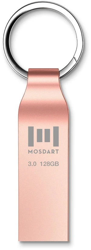 MOSDART 128GB Metal USB 3.0 Flash Drive Waterproof with Keychain, Pink MOSDART 128GB Metal USB 3.0 Flash Drive Waterproof with Keychain, Pink