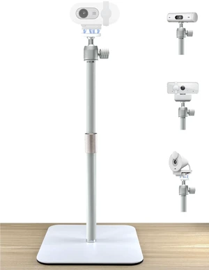 AceTaken White Webcam Magnetic Stand Holder for Logitech Brio 100, Brio 300,Brio 500,C270,C310 webcams AceTaken White Webcam Magnetic Stand Holder for Logitech Brio 100, Brio 300,Brio 500,C270,C310 webcams
