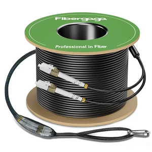 FibergagaOutdoor LC to LC OM3 Fiber Patch Cable Multimode TPU, 150M(492ft) FibergagaOutdoor LC to LC OM3 Fiber Patch Cable Multimode TPU, 150M(492ft)