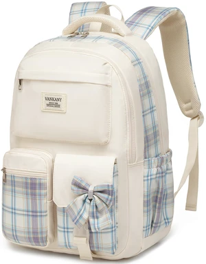 VANKANY Schoolbag for Teen Girls, Cute Book Bag Backpack with 17.3in Laptop Compartment for Big Student Women College Mochilas Escolares para Ninas (Beige) VANKANY Schoolbag for Teen Girls, Cute Book Bag Backpack with 17.3in Laptop Compartment for Big Student Women College Mochilas Escolares para Ninas (Beige)
