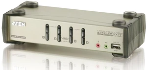 ATEN 4-Port USB 2.0 KVMP Switch with Audio Support and Cables CS1734B (Silver) ATEN 4-Port USB 2.0 KVMP Switch with Audio Support and Cables CS1734B (Silver)