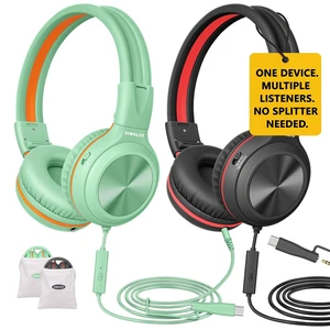 SIMOLIO Manyshare Kid Headphone, USB-C & 3.5mm Wired Headphone for School SIMOLIO Manyshare Kid Headphone, USB-C & 3.5mm Wired Headphone for School