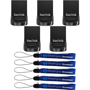 SanDisk Flash Drive 32GB Ultra Fit USB 3.2 Gen 1 Pen Drive 5 Pack Compatible with Laptops and Computers SDCZ430-032G-G46 - Bundle with (5) Everything But Stromboli Lanyards SanDisk Flash Drive 32GB Ultra Fit USB 3.2 Gen 1 Pen Drive 5 Pack Compatible with Laptops and Computers SDCZ430-032G-G46 - Bundle with (5) Everything But Stromboli Lanyards