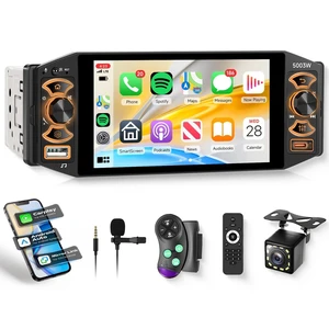 Driauto 5 inch Single Din Touch Screen Stereo with Wireless Carplay Android Auto, IPS HD Screen Car Radio Touch Screen Headunit with Bluetooth Mirror Link FM/AM/RDS EQ USB Type-C SWC+ Backup Ca Driauto 5 inch Single Din Touch Screen Stereo with Wireless Carplay Android Auto, IPS HD Screen Car Radio Touch Screen Headunit with Bluetooth Mirror Link FM/AM/RDS EQ USB Type-C SWC+ Backup Ca