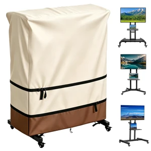 JINLI 65-70 inch outdoor TV trolley cover, courtyard TV cover, Oxford fabric waterproof and dustproof, triple windproof design, compatible with rolling/mobile stand,beige JINLI 65-70 inch outdoor TV trolley cover, courtyard TV cover, Oxford fabric waterproof and dustproof, triple windproof design, compatible with rolling/mobile stand,beige