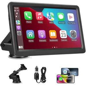 Carplay Screen for Car, 7" Wireless Carplay & Android Auto, Portable HD Touchscreen with Mirror Link, GPS Navigation, Voice Control, Hands-Free Calling, Bluetooth/AUX/FM, Plug & Play Car Play S Carplay Screen for Car, 7" Wireless Carplay & Android Auto, Portable HD Touchscreen with Mirror Link, GPS Navigation, Voice Control, Hands-Free Calling, Bluetooth/AUX/FM, Plug & Play Car Play S