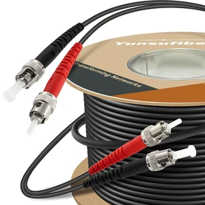 Yunsufiberpro 330ft / 100m Outdoor Armored OD-5mm OM1 ST to ST Fiber Cable, Multimode Duplex 62.5/125 MMF, ST-ST Fiber Optic Patch Cable Yunsufiberpro 330ft / 100m Outdoor Armored OD-5mm OM1 ST to ST Fiber Cable, Multimode Duplex 62.5/125 MMF, ST-ST Fiber Optic Patch Cable