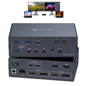 KVM Switch 2 Monitors 2 Computers Docking Station 16-in-2 4K@60Hz for M1/M2/M3/M4 Thunderbolt KVM Switcher Support USB3.0/USB C in DP/HDMI Out Extended/Mirrored Mode for Windows Mac KVM Switch 2 Monitors 2 Computers Docking Station 16-in-2 4K@60Hz for M1/M2/M3/M4 Thunderbolt KVM Switcher Support USB3.0/USB C in DP/HDMI Out Extended/Mirrored Mode for Windows Mac