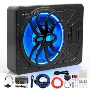 10" Slim Car Subwoofer 1200W Underseat Powered Subwoofer Car Audio Subs for Trucks Active Bass Speaker for Car Built-in Amplifier with Blue LED Ambient Light Low & High Level Inputs 10" Slim Car Subwoofer 1200W Underseat Powered Subwoofer Car Audio Subs for Trucks Active Bass Speaker for Car Built-in Amplifier with Blue LED Ambient Light Low & High Level Inputs