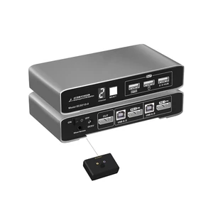 2 Ports HDMI USB 2.0 KVM Switch 4K@60Hz with Wired Remote for 2 Computers and 1 Monitor, Digital Display Aluminum Body Cables inclued 2 Ports HDMI USB 2.0 KVM Switch 4K@60Hz with Wired Remote for 2 Computers and 1 Monitor, Digital Display Aluminum Body Cables inclued