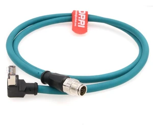 DRRI M12 X-Coded 8 Pole to 90 Degree Angle RJ45 Industrial Ethernet Cat6 Cable for Machine Vision (3M, Blue) DRRI M12 X-Coded 8 Pole to 90 Degree Angle RJ45 Industrial Ethernet Cat6 Cable for Machine Vision (3M, Blue)