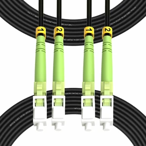 FibergagaOutdoor LC to LC OM5 Fiber Patch Cable Multimode TPU, 25M(82ft) FibergagaOutdoor LC to LC OM5 Fiber Patch Cable Multimode TPU, 25M(82ft)