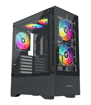 Apevia Eclipse-BK Mid Tower Gaming PC Case with 5X 120mm ARGB Fans Apevia Eclipse-BK Mid Tower Gaming PC Case with 5X 120mm ARGB Fans