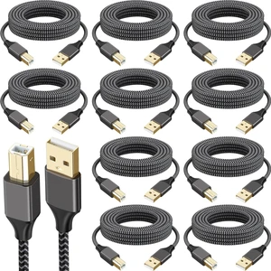 Spofit 10 Pack USB Printer Cable, 5FT USB A to B Cable, 2.0 USB B Nylon Braided High-Speed Printer Cord for Keyboard, Printers and Scanners Spofit 10 Pack USB Printer Cable, 5FT USB A to B Cable, 2.0 USB B Nylon Braided High-Speed Printer Cord for Keyboard, Printers and Scanners