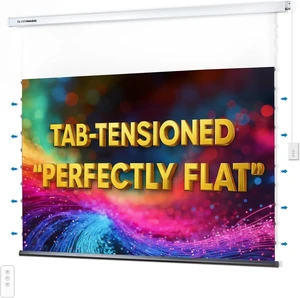 ALR Tensioned Motorized Projector Screen by SilverMagic - Tab Tensioned and Modern Design Gray Screen with White Aluminum case for Home Theater/Living Room/Patio/Office/Classroom - 120 inch 16:9 ALR Tensioned Motorized Projector Screen by SilverMagic - Tab Tensioned and Modern Design Gray Screen with White Aluminum case for Home Theater/Living Room/Patio/Office/Classroom - 120 inch 16:9
