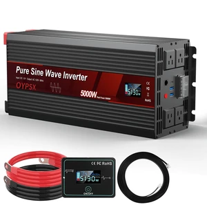 OYPSX 5000W Power Inverter 12V to 110V 120V AC Pure Sine Wave Inverters for RV Truck Camping,Outdoor Off-Grid Power Converter with LCD Display,Wired Controller,AC Outlets USB Ports(12V-5000Watt) OYPSX 5000W Power Inverter 12V to 110V 120V AC Pure Sine Wave Inverters for RV Truck Camping,Outdoor Off-Grid Power Converter with LCD Display,Wired Controller,AC Outlets USB Ports(12V-5000Watt)