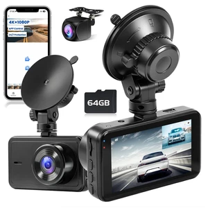 4K Dual Channel Dash Cam 360 Front and Rear 3'' Car Camera with 64G Card 4K Dual Channel Dash Cam 360 Front and Rear 3'' Car Camera with 64G Card