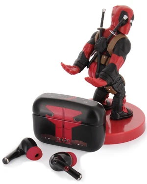 Buds Pro Marvel Deadpool Wireless Bluetooth EarBuds & Phone Holder - In Ear Headphones with Microphone, 28+ Hours Playtime, Active Noise Cancelling Wireless Earbuds with IPX4 Rating & Ch Buds Pro Marvel Deadpool Wireless Bluetooth EarBuds & Phone Holder - In Ear Headphones with Microphone, 28+ Hours Playtime, Active Noise Cancelling Wireless Earbuds with IPX4 Rating & Ch