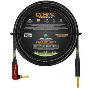 30 Foot - WBC-PRO-Guitar 20 AWG - Low-Cap (18pF/ft) Pro-Grade Graphite-Based - Dual-Shielded Guitar Bass Instrument Cable w/Neutrik Straight - Angled (SilentPLUG) Inch (6.35mm) Gold TS Plugs 30 Foot - WBC-PRO-Guitar 20 AWG - Low-Cap (18pF/ft) Pro-Grade Graphite-Based - Dual-Shielded Guitar Bass Instrument Cable w/Neutrik Straight - Angled (SilentPLUG) Inch (6.35mm) Gold TS Plugs