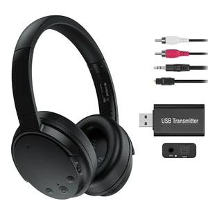 Dual Mold 2.4G & Bluetooth Wireless Headphones for TV Watching with Transmitter, Compatible with USB Optical RCA 3.5mm AUX TVs, Low Latency, Wide Range, Over-ear TV Headphones Clear & Loud Soun Dual Mold 2.4G & Bluetooth Wireless Headphones for TV Watching with Transmitter, Compatible with USB Optical RCA 3.5mm AUX TVs, Low Latency, Wide Range, Over-ear TV Headphones Clear & Loud Soun